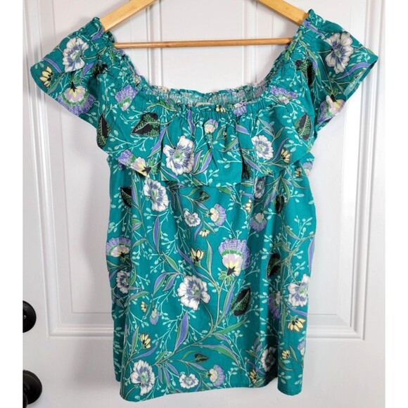 NWT Loft Floral Linen Blend Top Size S - Picture 2 of 8